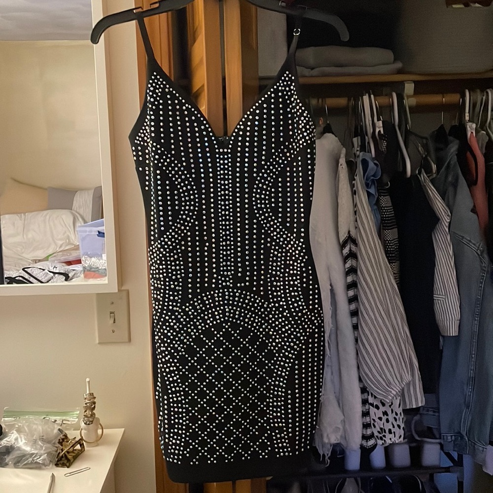 Black Bedazzled Party Dress